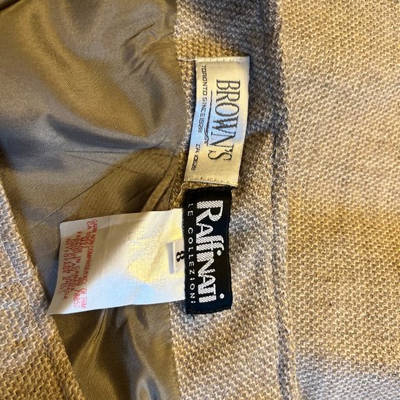 Raffinati Le Collezioni Wool Plaid with Fringe Jacket, Skirt, & Scary Size 8 - Picture 4 of 13